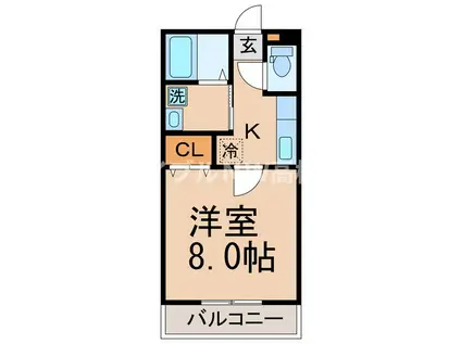 リッチモンドリバーサイド(1K/2階)の間取り写真