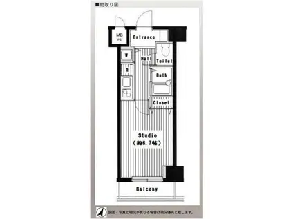 グランド・ガーラ幡ヶ谷ウエスト(1K/9階)の間取り写真