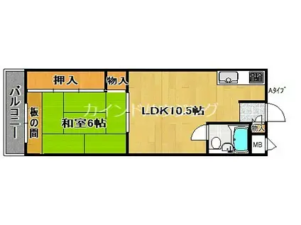 ルミエールマンション(1LDK/4階)の間取り写真