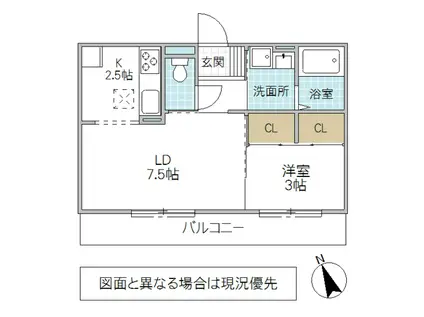 アヴァンティI(1LDK/1階)の間取り写真