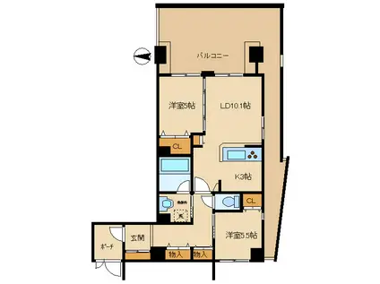 ガーデンコート蒲田 B棟(2LDK/6階)の間取り写真