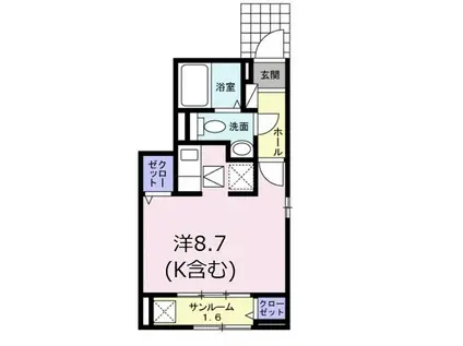 アザレアガーデンII(ワンルーム/1階)の間取り写真