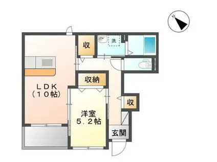 GRANDE FONTAINE (1LDK/1階)の間取り写真