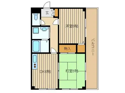 正建ビル(2DK/1階)の間取り写真