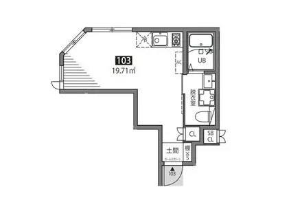MEGURO SENZOKU U(ワンルーム/1階)の間取り写真