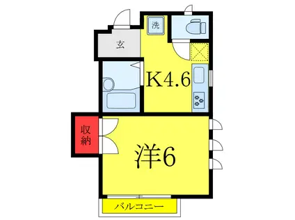 DIMORA赤塚(1DK/2階)の間取り写真