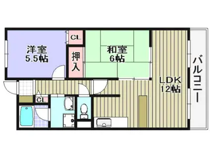 ロビンソング(2LDK/8階)の間取り写真