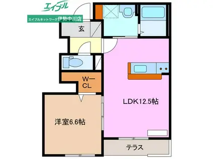 ESPELIA HILLS(1LDK/1階)の間取り写真