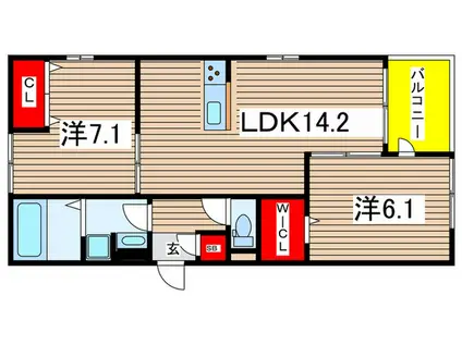 プラザ エミネンス(2LDK/2階)の間取り写真