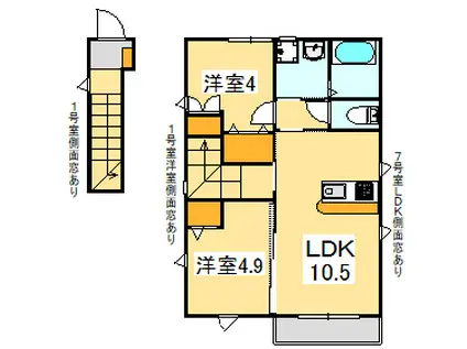 グリーンハーモニー(2LDK/2階)の間取り写真