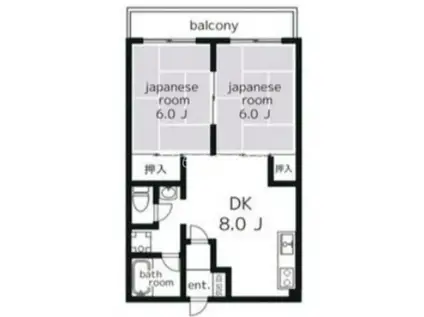 リッシュヴィラージュ(2DK/3階)の間取り写真