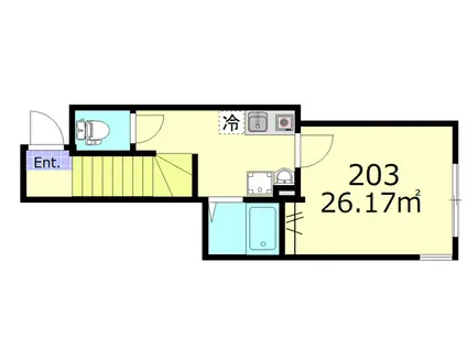 フェリス町屋(1K/2階)の間取り写真
