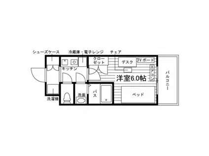 学生会館 BLANCANVAS 京都鞍馬口(1K/1階)の間取り写真