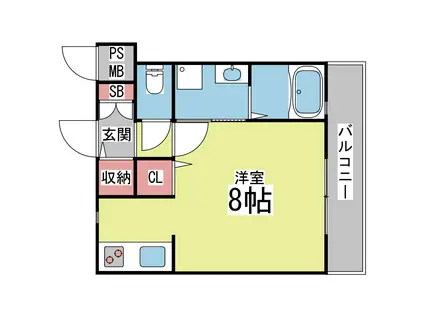 篠原伯母野山三丁目アパート(1K/1階)の間取り写真