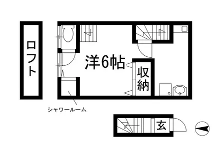 滝山アパート(ワンルーム/2階)の間取り写真
