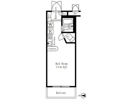スピティ落合(1K/1階)の間取り写真