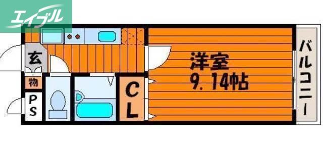 エクセル難波I(1K/1階)の間取り写真