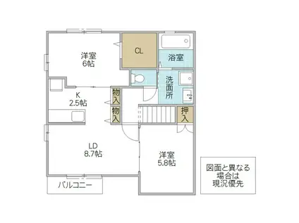 サクシード A(2LDK/2階)の間取り写真