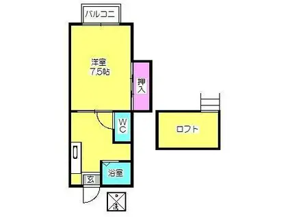 アートインミントハウス(1K/1階)の間取り写真