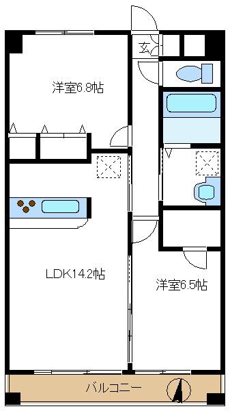ベルフルール(2LDK/1階)の間取り写真
