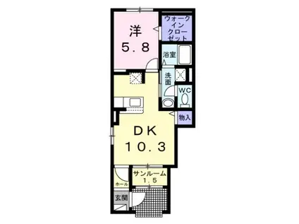 グランヴァレーA・B(1LDK/1階)の間取り写真