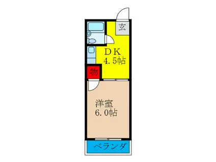 第2三恵マンション(1DK/3階)の間取り写真