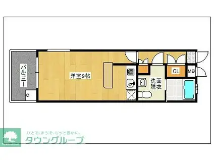 オークヒルズ藤崎Ⅱ(ワンルーム/2階)の間取り写真