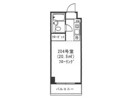 ハーベストハウスII(1K/2階)の間取り写真