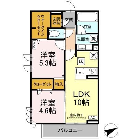 CE IL SOLE(2LDK/1階)の間取り写真