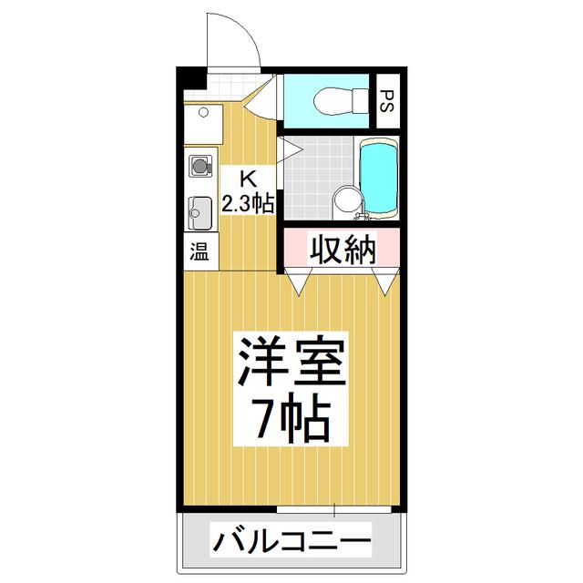 KIビル(1K/3階)の間取り写真