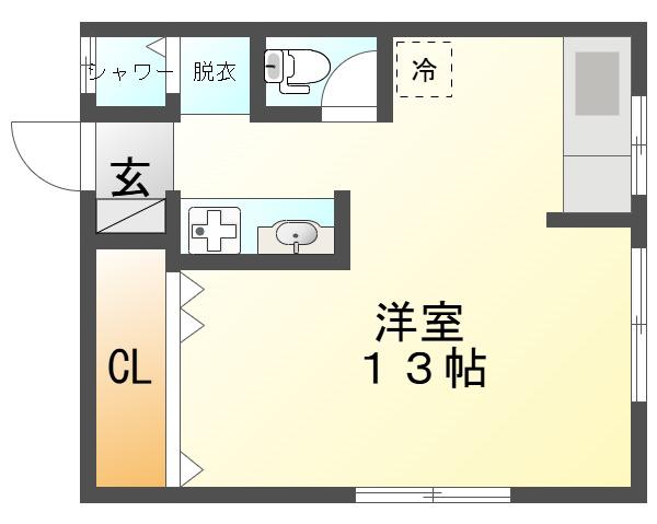 358星陵台ビレッジ(ワンルーム/3階)の間取り写真