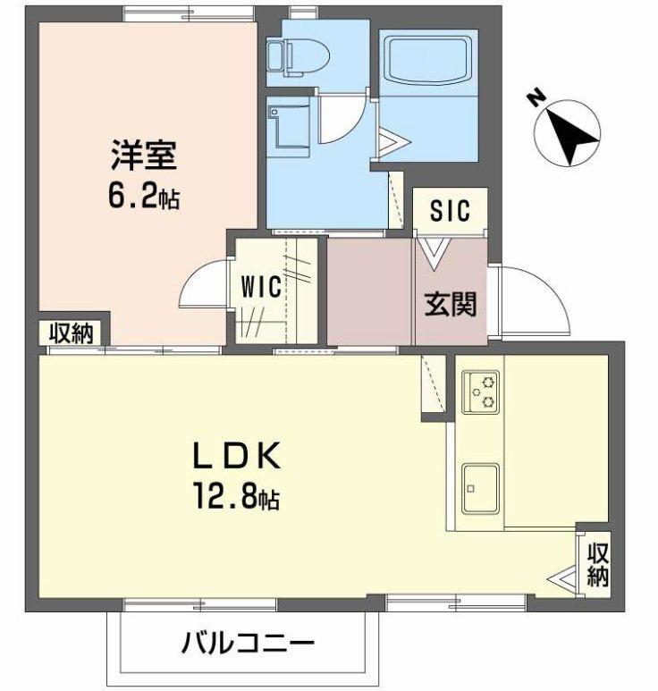 アメニティ21 C(1LDK/2階)の間取り写真
