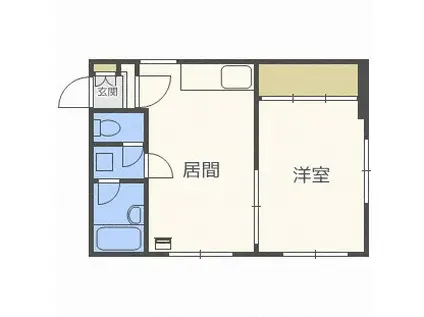 イースト18(1LDK/3階)の間取り写真