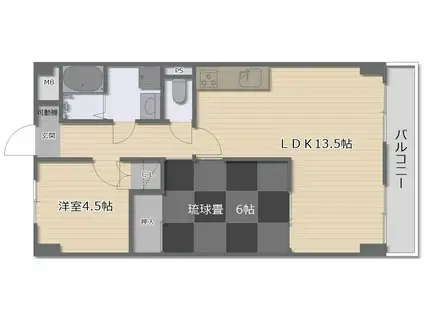 ヴィーブル林寺(2LDK/5階)の間取り写真