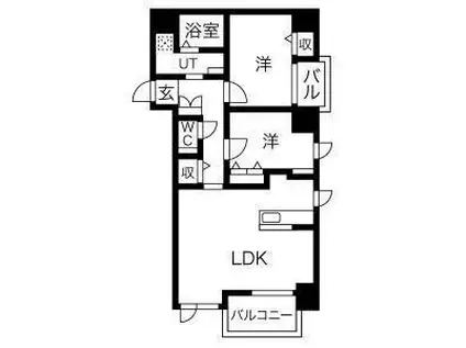 オーチャードホームズ平岸(2LDK/7階)の間取り写真