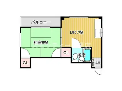 ファミリーハイツ(1DK/4階)の間取り写真