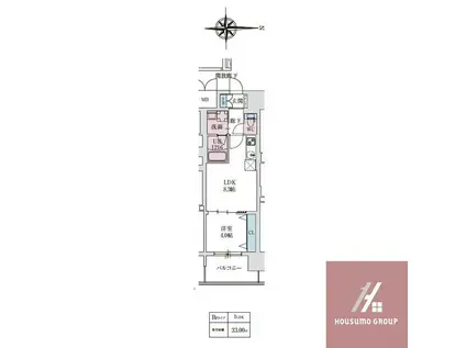 スプランディッドあびこ駅前(1LDK/2階)の間取り写真
