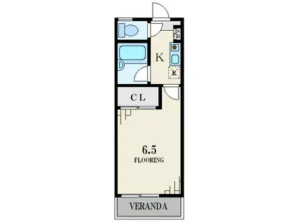 ウチダハイム(1K/1階)の間取り写真