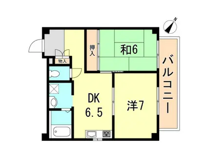 コーポ井上(2DK/2階)の間取り写真