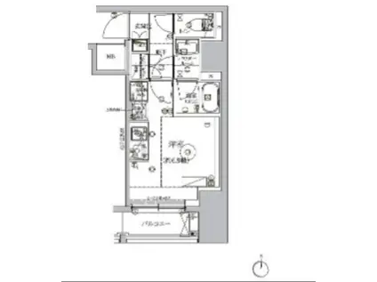 RELUXIA品川西大井(ワンルーム/8階)の間取り写真