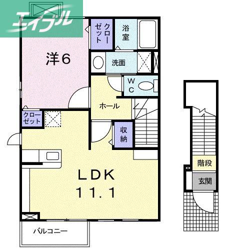 バモス・シバ(1LDK/2階)の間取り写真