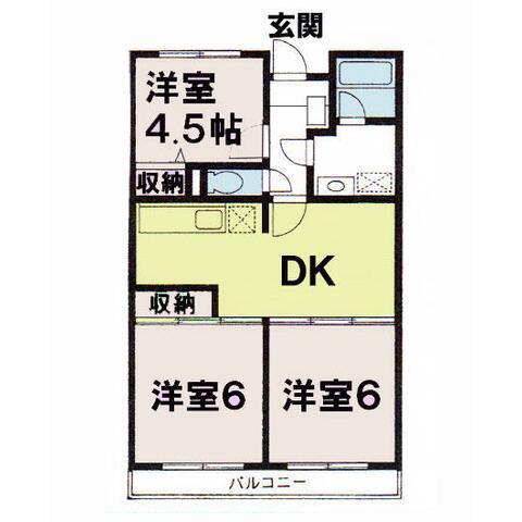 くりぃむマンション(3DK/1階)の間取り写真