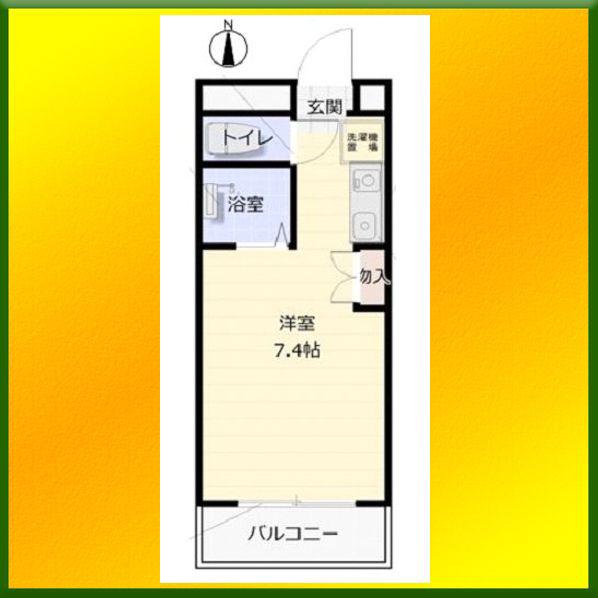 オラシオン花小金井(1K/1階)の間取り写真
