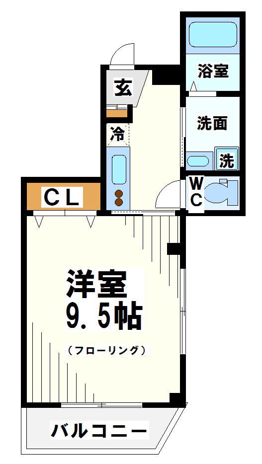 ホクレア・ラ二三上 当店限定物件(1K/4階)の間取り写真