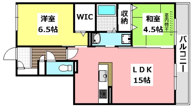 ファミール大池(2LDK/2階)の間取り写真
