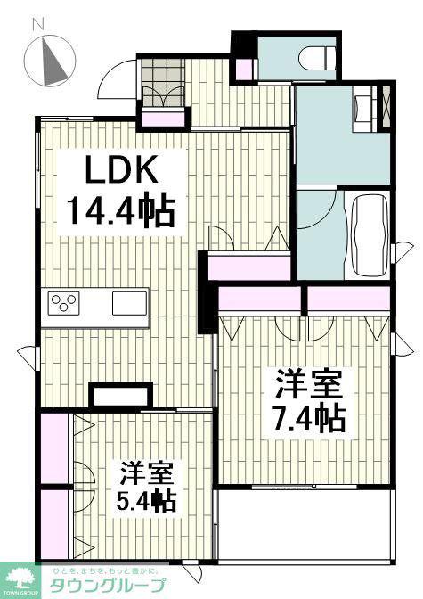 マーサルクス(2LDK/1階)の間取り写真