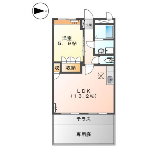 フォレスト・ヴィラ(1LDK/1階)の間取り写真