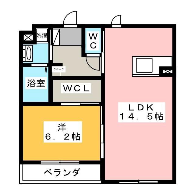 ケルンI(1LDK/2階)の間取り写真