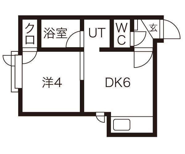 グロリア南郷(1DK/2階)の間取り写真