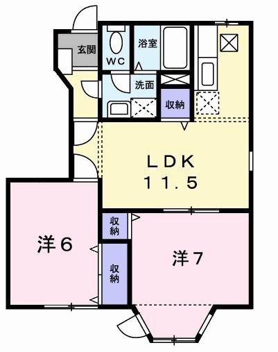 オリゾンハウス(2LDK/1階)の間取り写真